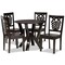 Baxton Studio Valda Modern and Contemporary Transitional Dark Brown Finished Wood 5-Piece Dining Set 177-11381-10900-Zoro - alternate 1
